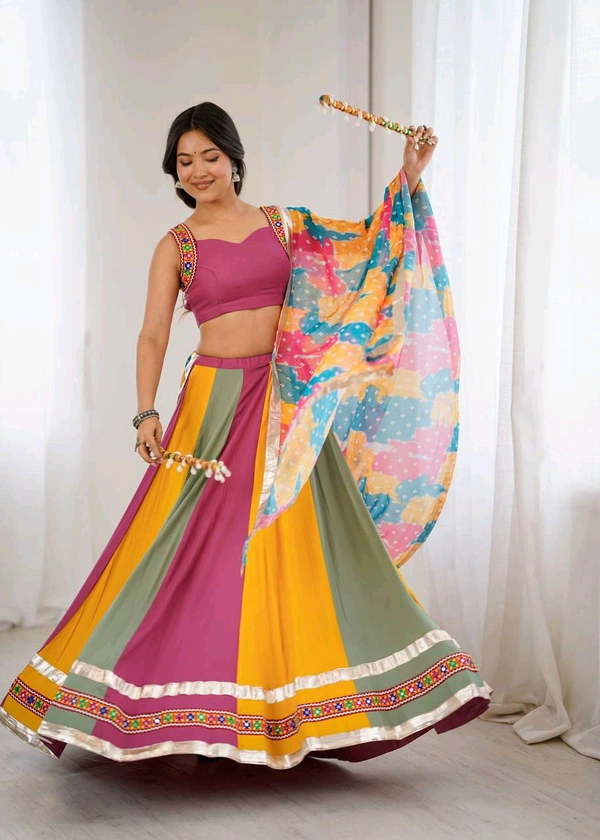 Navratri Special Garba Night Lehenga Readymade - Free Size Upto 44inch