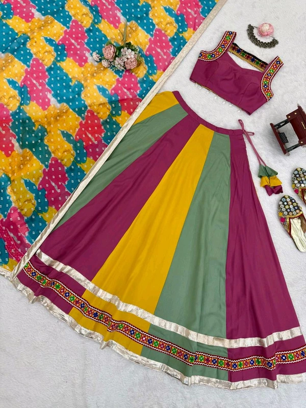 Navratri Special Garba Night Lehenga Readymade - Free Size Upto 44inch