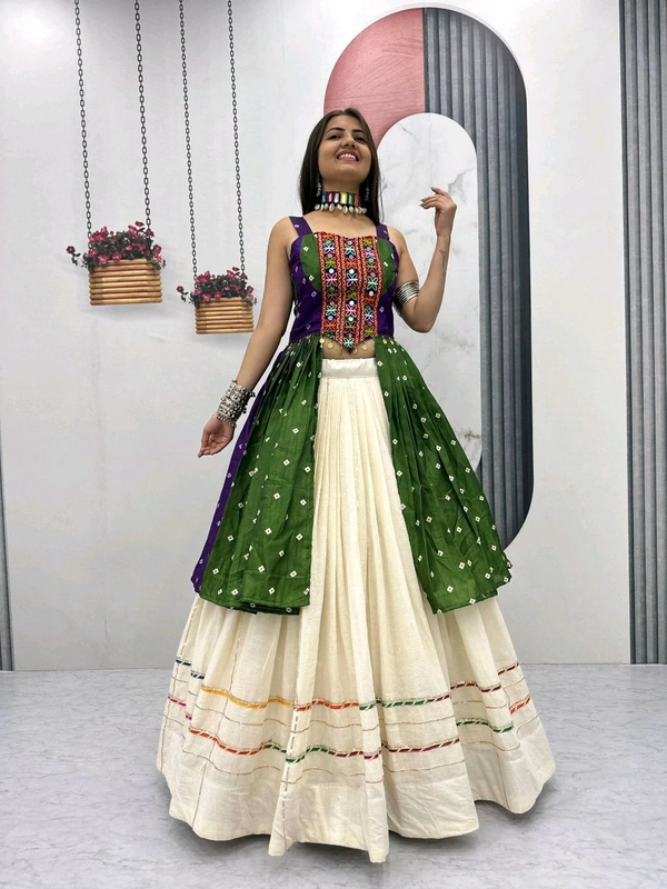 Real Modelling Navratri Lehenga With Full Flair - M Upto L Margin, Color 2