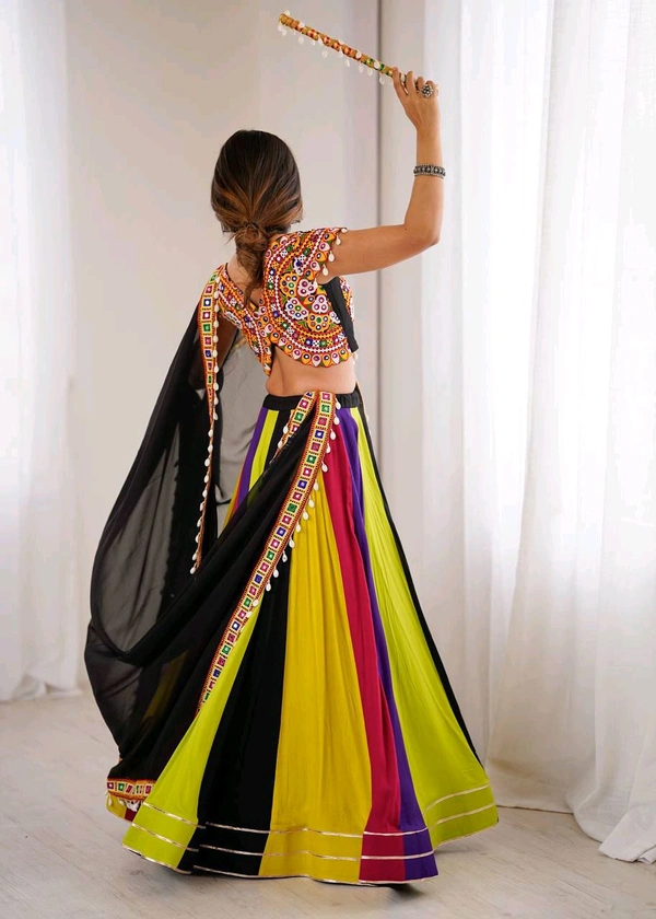 Navratri Special Fully Stiched Gamthi Lehenga - Free Size Upto 44in