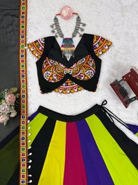 Navratri Special Fully Stiched Gamthi Lehenga - Free Size Upto 44in