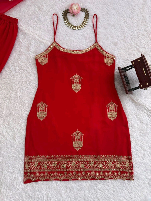 Partywear Sleeveless Sharara Suit - XL