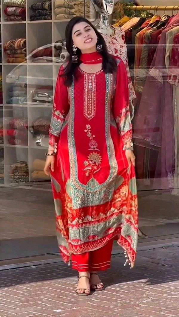 Designer Faux Georgette Salwar Suit (M-6XL Size) - XXL