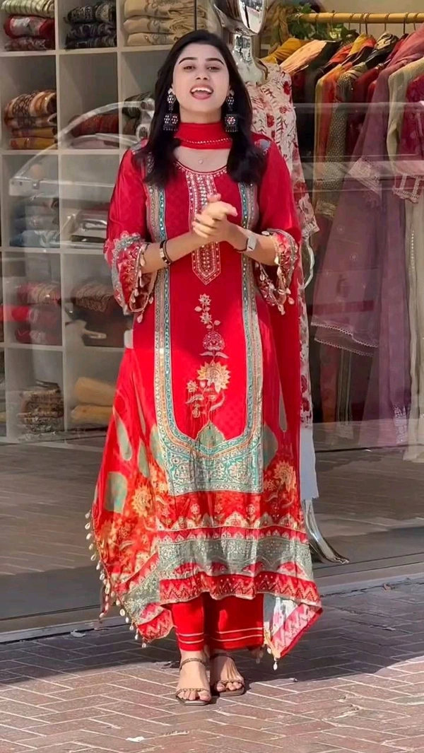 Designer Faux Georgette Salwar Suit (M-6XL Size) - 5XL