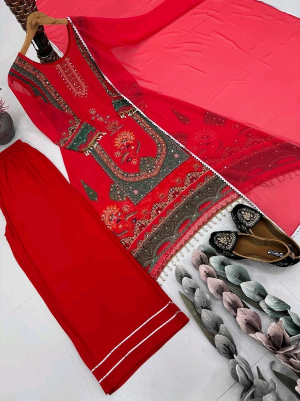 Designer Faux Georgette Salwar Suit (M-6XL Size) - 5XL