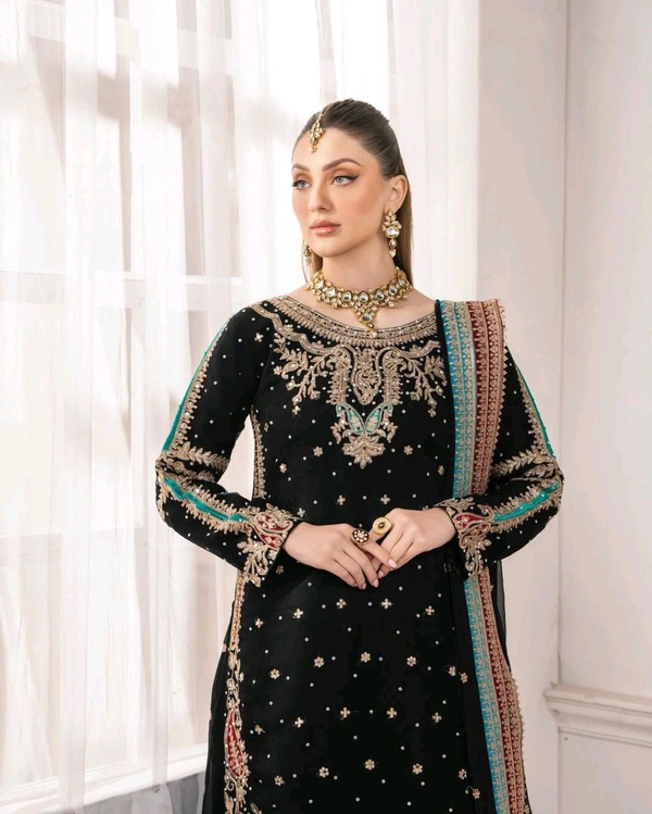 Designer Heavy Embroidery Pakistani Suit - L