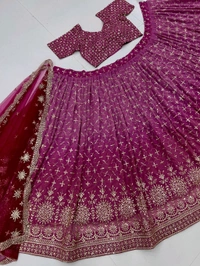 Bridal Wear Heavy Semi Stiched Lehenga - Semi Stiched Upto 44inch, Pink