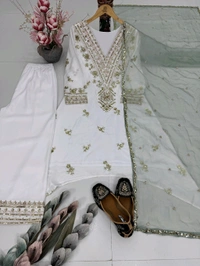 Heavy Silk Designer Readymade Suit - M