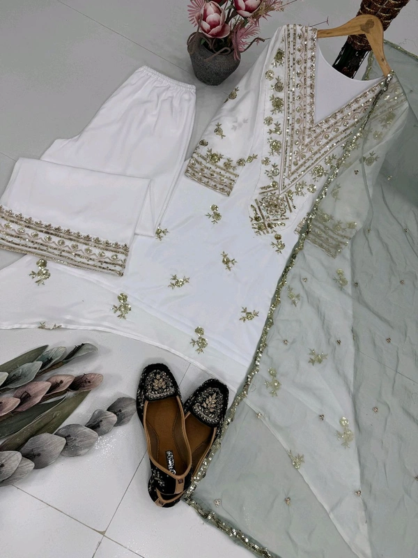 Heavy Silk Designer Readymade Suit - L