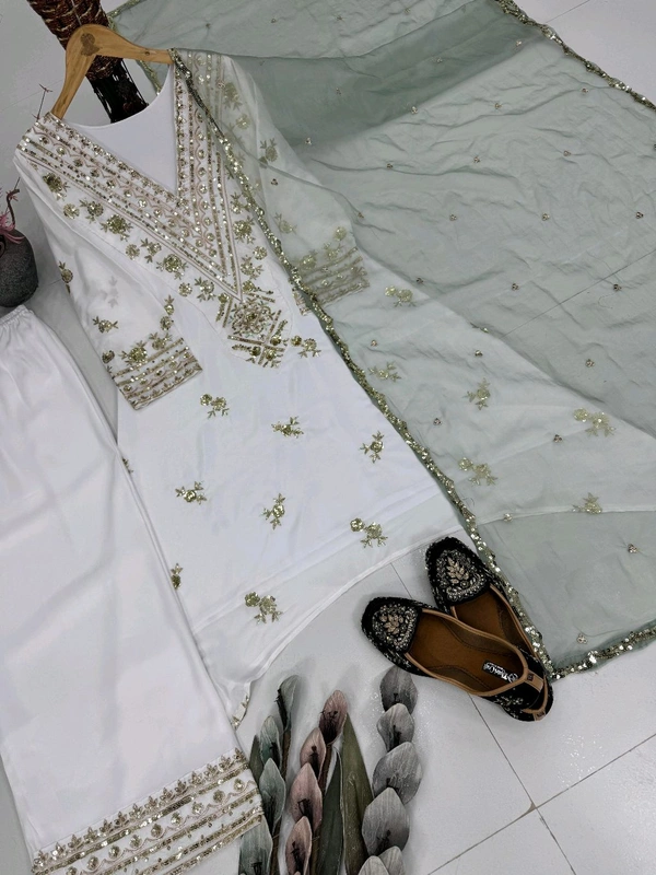 Heavy Silk Designer Readymade Suit - L