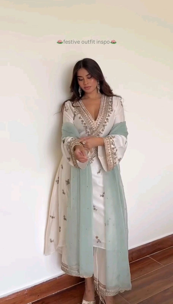 Heavy Silk Designer Readymade Suit - XL