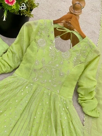 Fully Flair Crunchy Silk Anarkali Suit - L