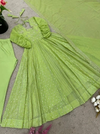 Fully Flair Crunchy Silk Anarkali Suit - XL