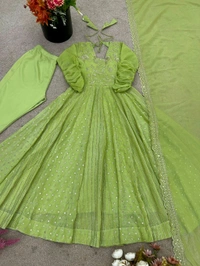Fully Flair Crunchy Silk Anarkali Suit - XL
