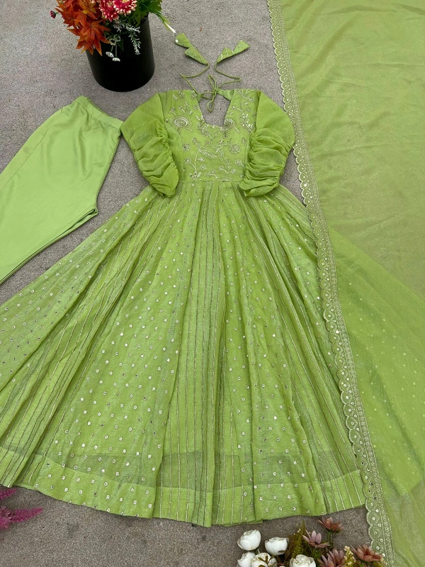 Fully Flair Crunchy Silk Anarkali Suit - XL