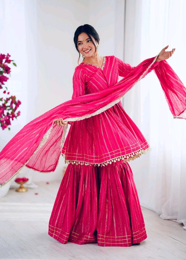 Real Modelling Shoot Real Mirror Work Sharara Suit - M