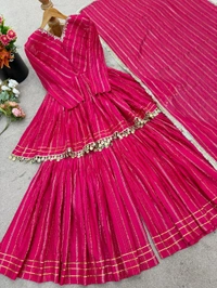 Real Modelling Shoot Real Mirror Work Sharara Suit - XL