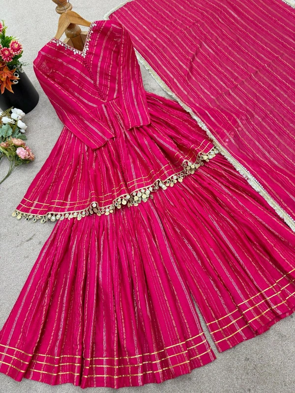 Real Modelling Shoot Real Mirror Work Sharara Suit - XL