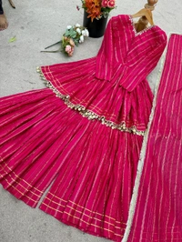 Real Modelling Shoot Real Mirror Work Sharara Suit - XL