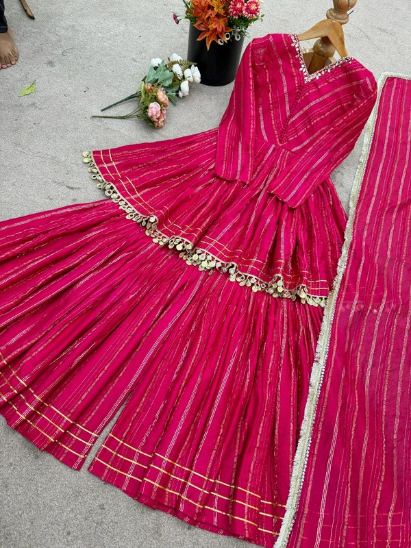 Real Modelling Shoot Real Mirror Work Sharara Suit - XL