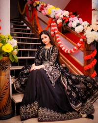 Pure Heavy Faux Georgette Embroidery Plazo Suit - L