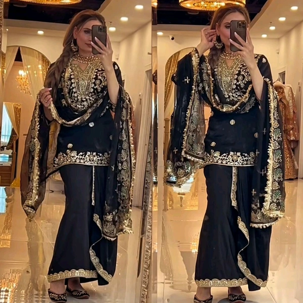 Designer Indo Western Dhoti Skirt Outfit - XL