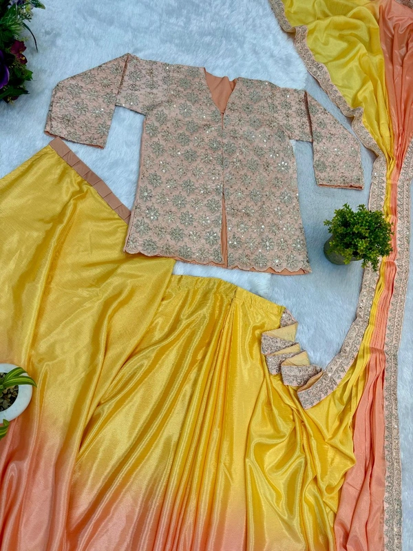 Bollywood Style Indo Western Drape Saree With Koti