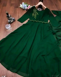 Hot Selling Gown With Belt and Dupatta - M