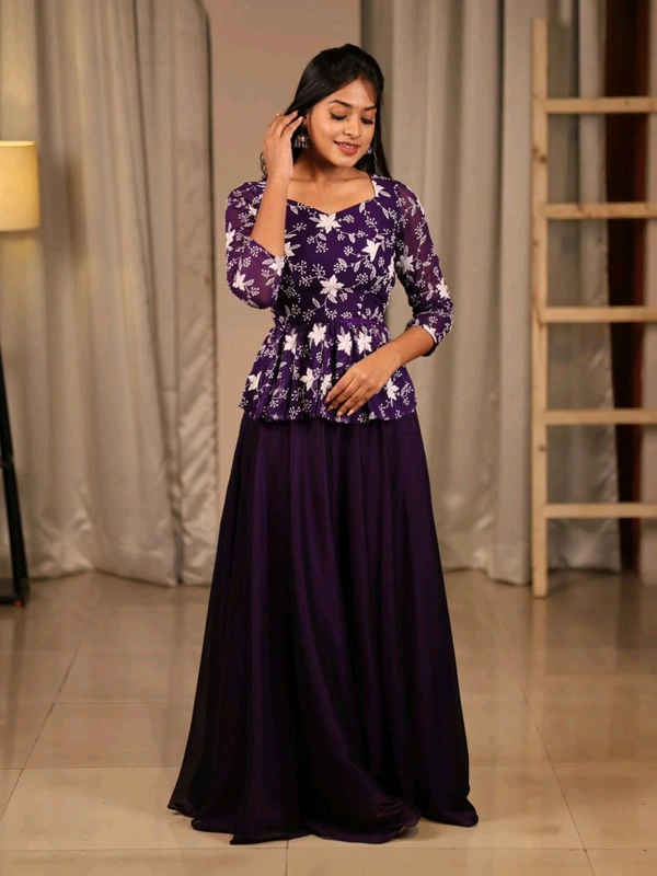 Designer Readymade Half Saree - Peplum Lehenga, XL Upto XXL Size