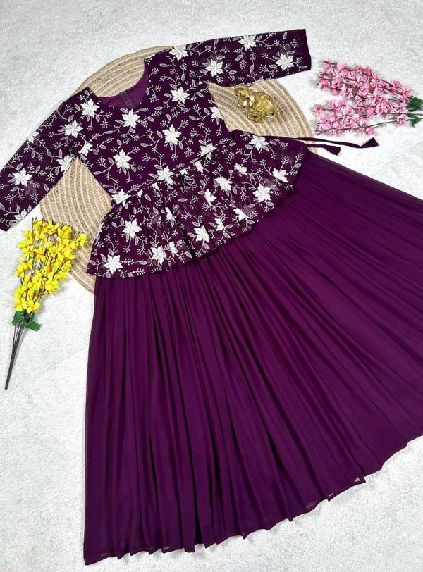 Designer Readymade Half Saree - Peplum Lehenga, XL Upto XXL Size