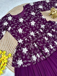 Designer Readymade Half Saree - Peplum Lehenga, XL Upto XXL Size