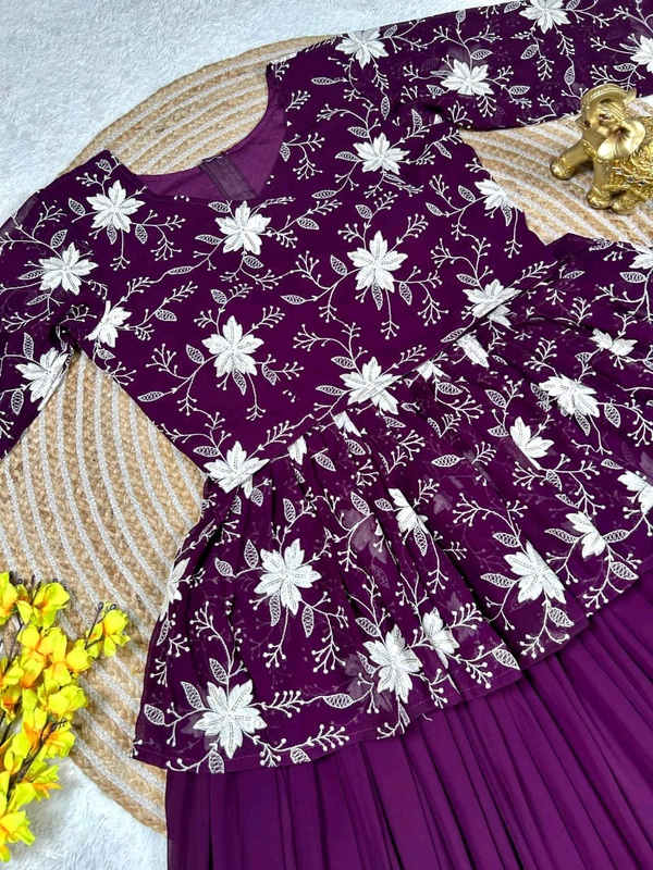Designer Readymade Half Saree - Peplum Lehenga, XL Upto XXL Size