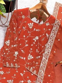 Partywear Heavy Embroidery Sharara Suit - XXL