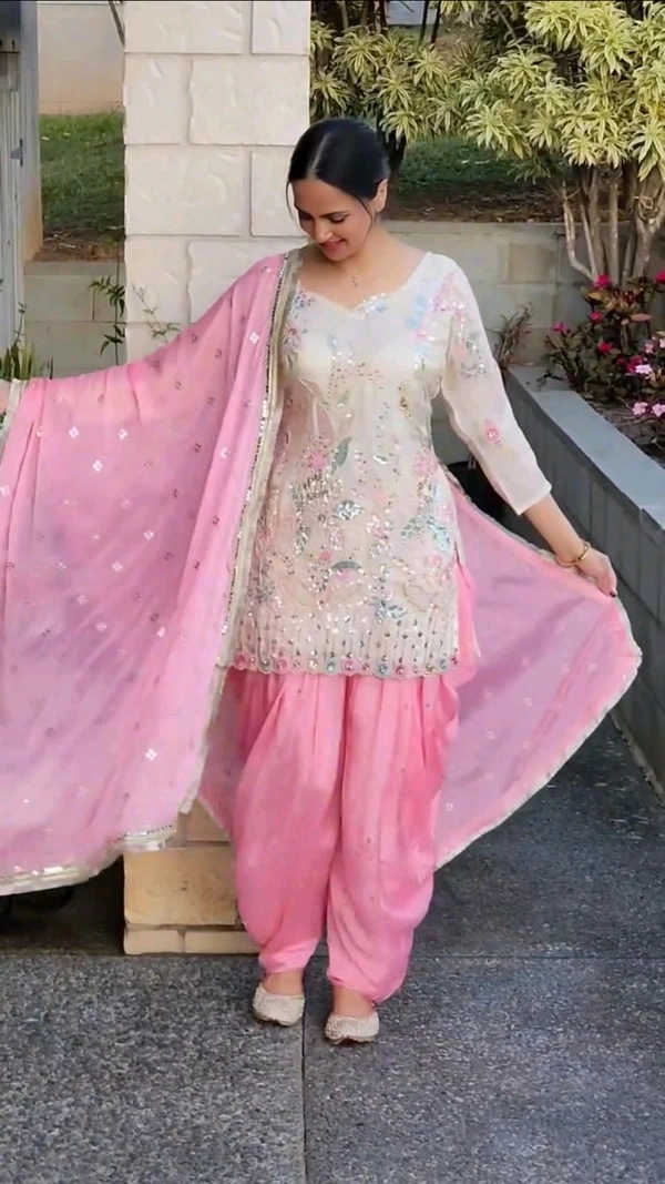 Designer Embroidery Work Farsi Salwar Suit - XL