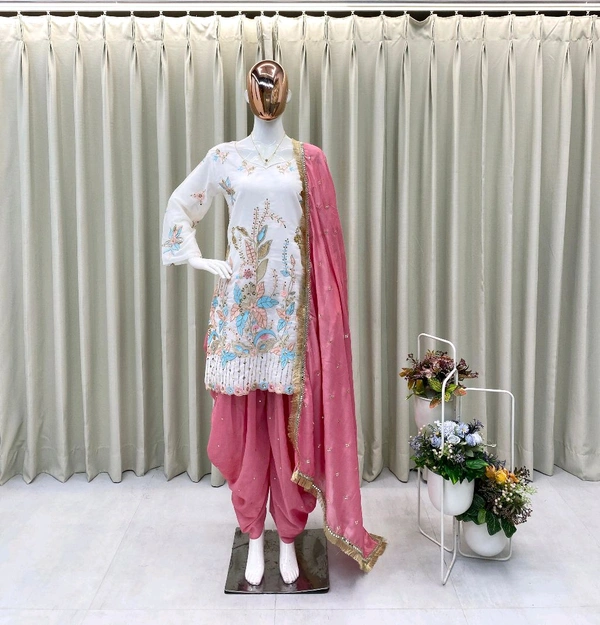 Designer Embroidery Work Farsi Salwar Suit - XL