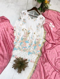 Designer Embroidery Work Farsi Salwar Suit - XL