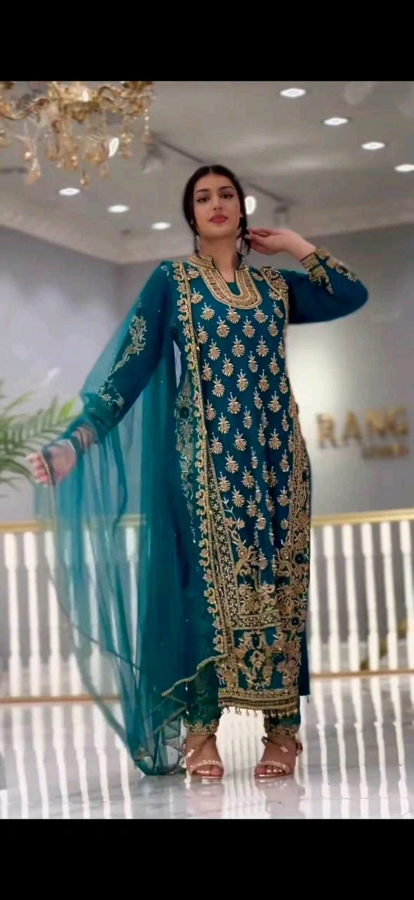 Heavy Work Fully Stiched Pakistani Suit - Free Size Upto 42inch