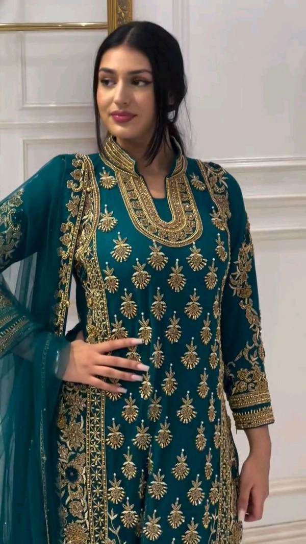 Heavy Work Fully Stiched Pakistani Suit - Free Size Upto 42inch