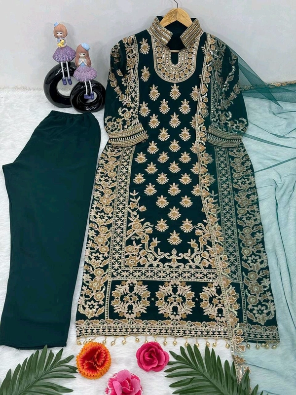 Heavy Work Fully Stiched Pakistani Suit - Free Size Upto 42inch
