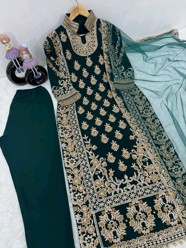 Heavy Work Fully Stiched Pakistani Suit - Free Size Upto 42inch