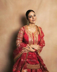 Celebrity Style Indo Western Lehenga Set in Taffeta Silk - M
