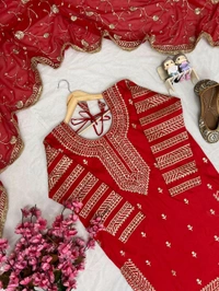 Celebrity Style Indo Western Lehenga Set in Taffeta Silk - M