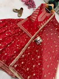 Celebrity Style Indo Western Lehenga Set in Taffeta Silk - M
