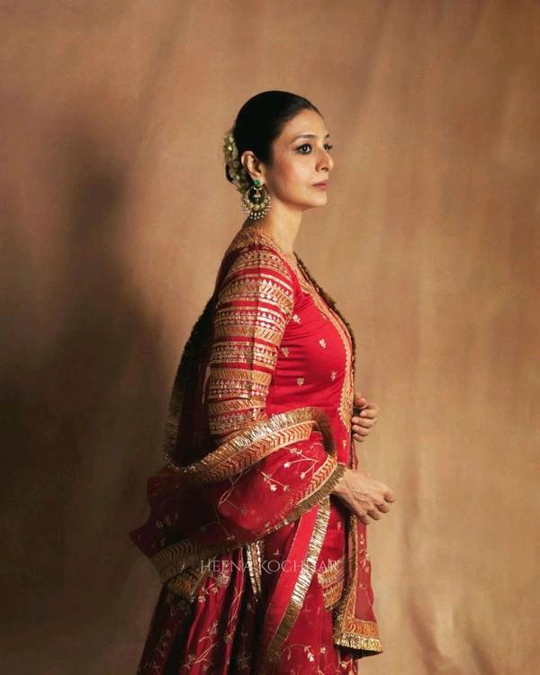 Celebrity Style Indo Western Lehenga Set in Taffeta Silk - XXL