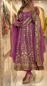 Heavy Chinon Silk Anarkali Suit - XL