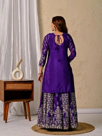 Heavy Chinon Silk Readymade Indo Western Lehenga - XXL