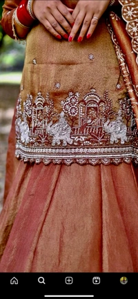 Readymade Simmer Silk Indo Western Lehenga - M
