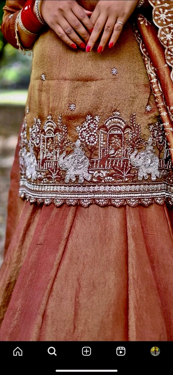 Readymade Simmer Silk Indo Western Lehenga - M