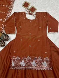 Readymade Simmer Silk Indo Western Lehenga - L