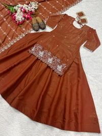 Readymade Simmer Silk Indo Western Lehenga - L
